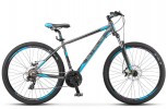 Велосипед 27,5' хардтейл, рама алюминий STELS NAVIGATOR-610 MD диск, антрацит/голубой, 21 ск., 21'